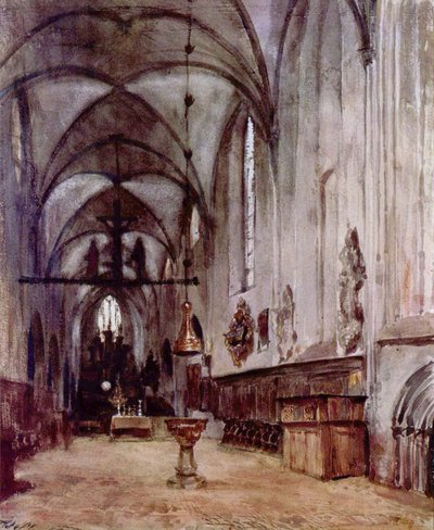 Chor der alten Klosterkirche in Berlin von Adolph Menzel